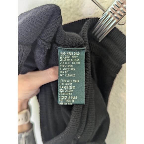 Lauren Ralph Lauren Cotton Black Knit Drawstring Maxi Skirt Women L Capsule - Picture 9 of 12